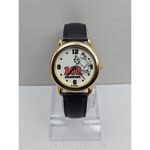Rare Vintage Disney Mickey Inc 101 Dalmatians Rotating Watch Gold New Battery